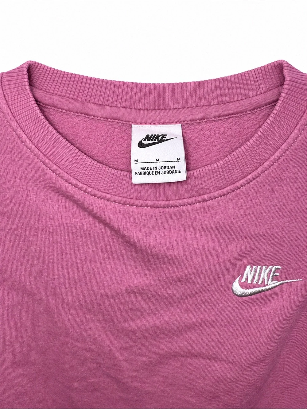 Nike Crewneck Sweatshirt Size M Mauve Pink Embroidered Swoosh Pullover